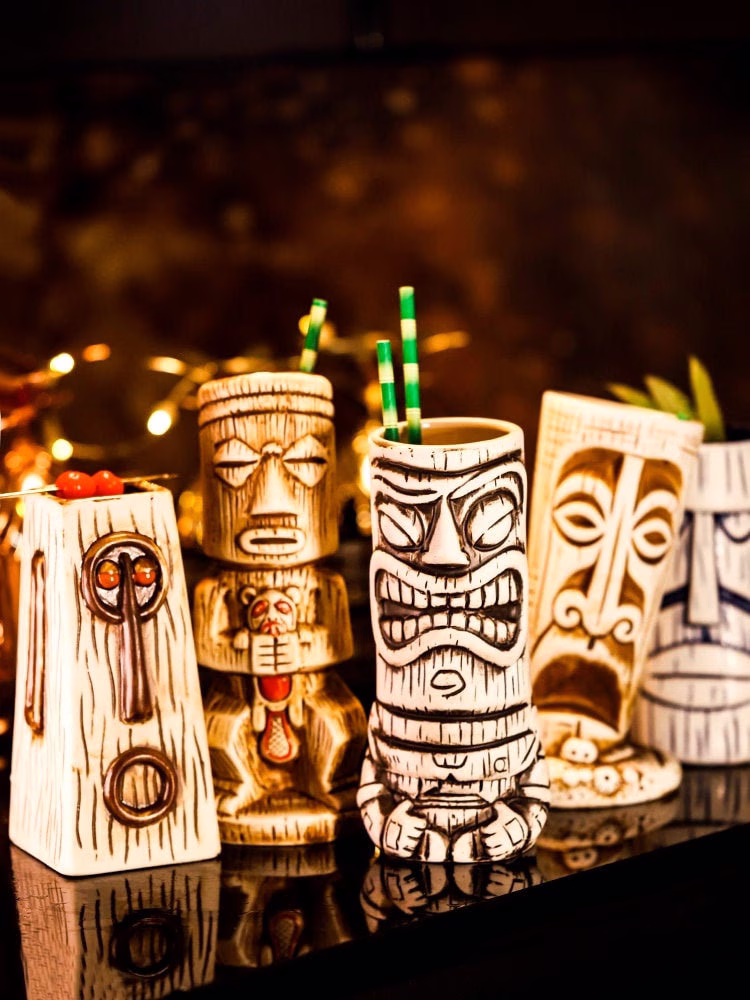Hawaii Tiki Mug, Ceramic Cup, Cocktail Beer Beverage Wine Mug