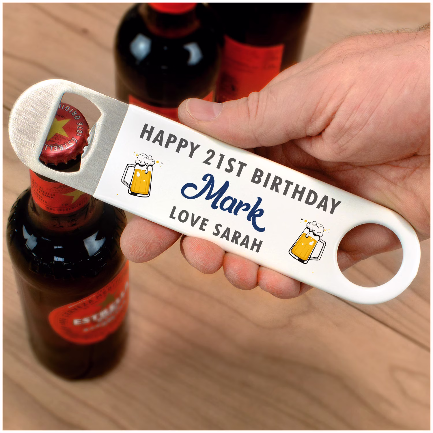 21st Birthday Gift For Him Son Men, Personalised Beer Bottle Opener Any Age, Boyfriend, Keepsake, 21 Today