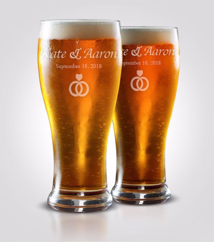 Custom Beer Glasses, Pilsner Etched Glass, Personalized Glasses For Brewery Beer, Lover Birthday Gift, Craft Gift Him