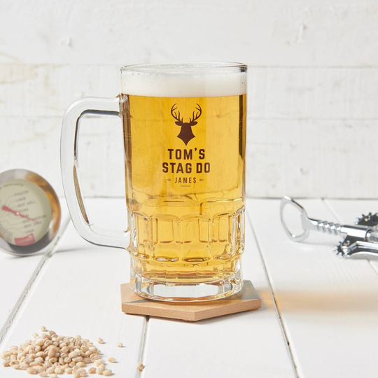 Personalised Stag Do Beer Glass Tankard