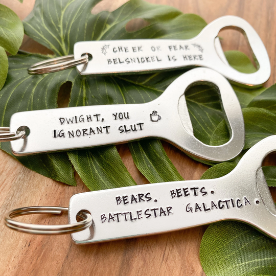 Bottle Opener - The Office Themed Hand Stamped Openers Inspired Gifts Father's Day For Co-Workers Fl