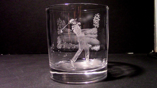 Golf, Golfer Player Sports Engraved Glass Tumbler Gift Birthday Trophy Christmas