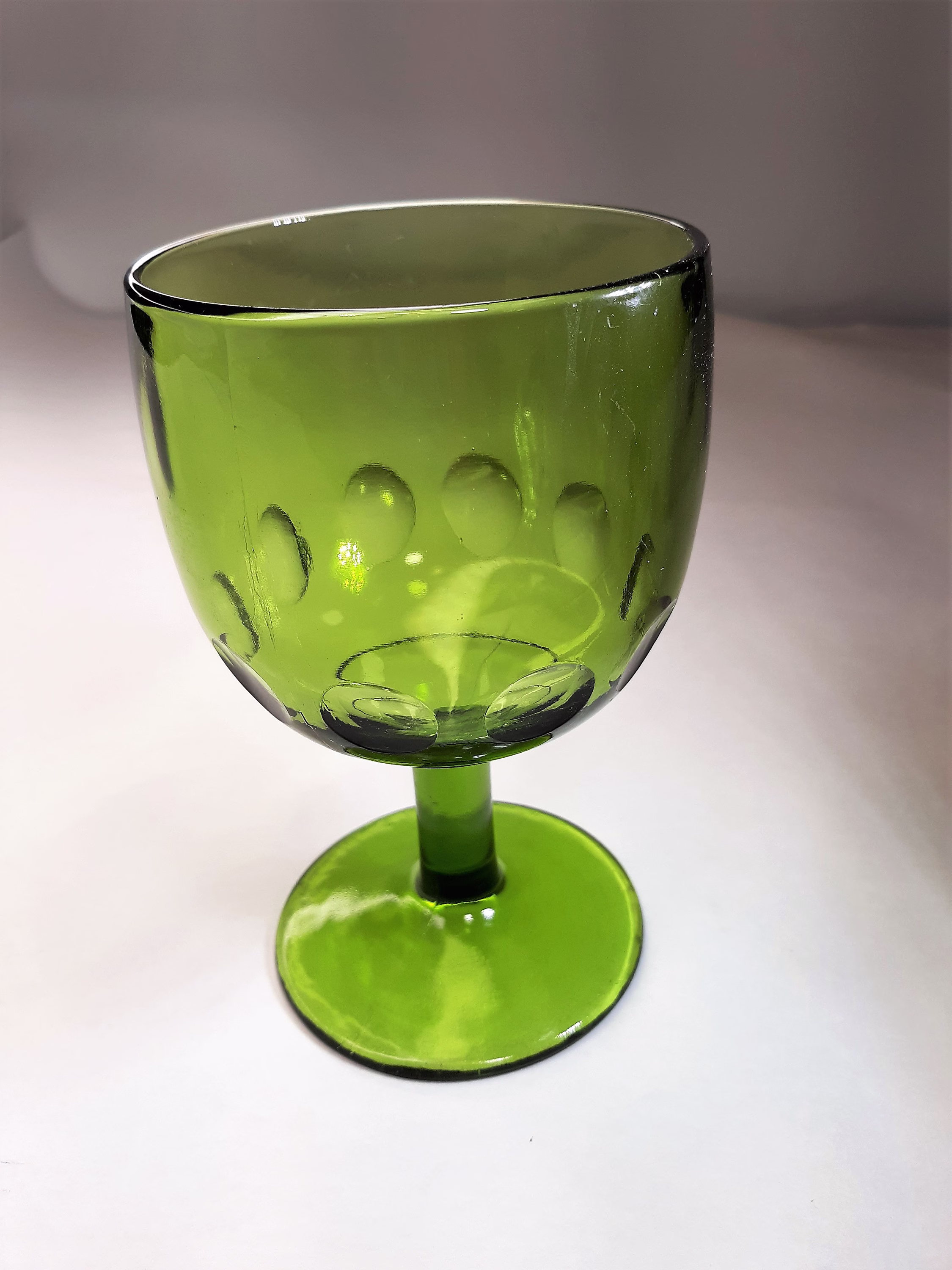 Green Glass Goblet