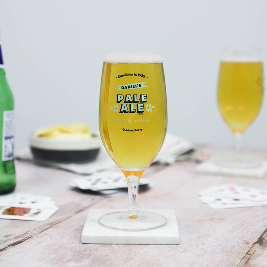 Personalised Pale Ale Stemmed Beer Glass