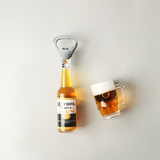 Ilovemilan - 2 pieces of beer bottle opener refrigerator with personalized creative three-dimensional magnetic refrigerator home decoration