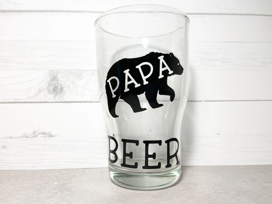 Papa Beer Mug-Papa Pint Glass-Daddy Mug-Daddy Glass-Father's Day Gift Ideas-Father's Gifts-Papa Bear Gifts-Dad