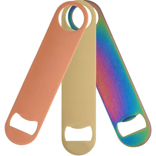 3Pcs Flat Beer Bottle Openers,Heavy Duty Flat Bottle Opener Cooler for Bartender Police Officer