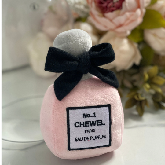 Plush Dog Toy Gift - Toy, Puppy Unique Design Perfume Chewel No. 1 Toy , Funny Dog Gift With Squeaker