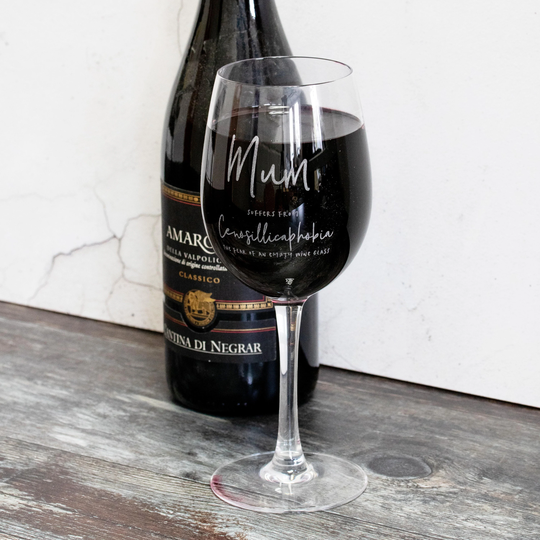 Engraved Wine Glass, Perfect Fathers Day Or Birthday Gift, Custom Glassware