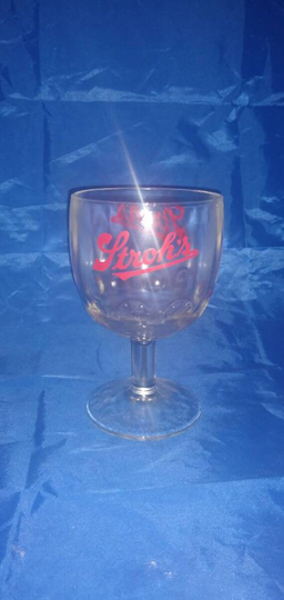 Vintage Strohs Thumbprint Goblet Beer Glass