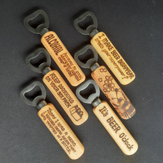 Wooden Bottle Opener. Funny Opener - Choose Your Wording Or Personalise It With A Name/Short Message. Great Gift Stocking Filler