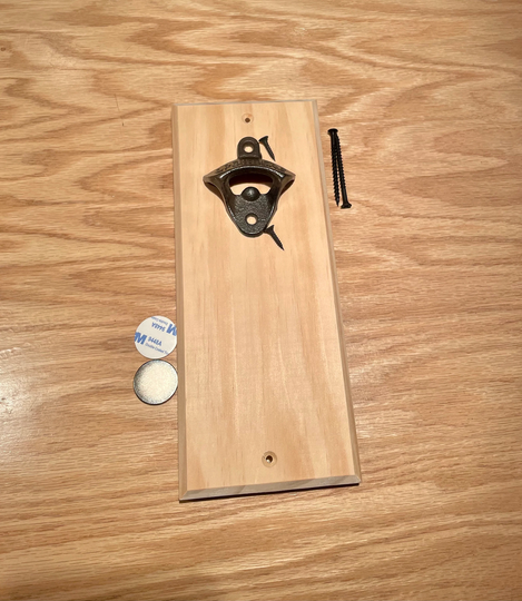 Build Your Own Wall Mount Wood Bottle Opener Kit With Magnet, Diy