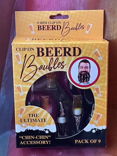 Beered Beared Baubles Glass Beer Style Two Colours Clip On Father's Day Birthday Gift Box Fun Quirky Humorous Unique Gift For Any One
