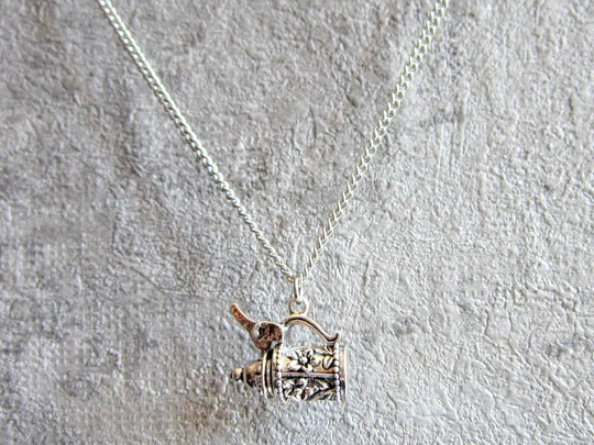 Silver Beer Tankard Stein Necklace