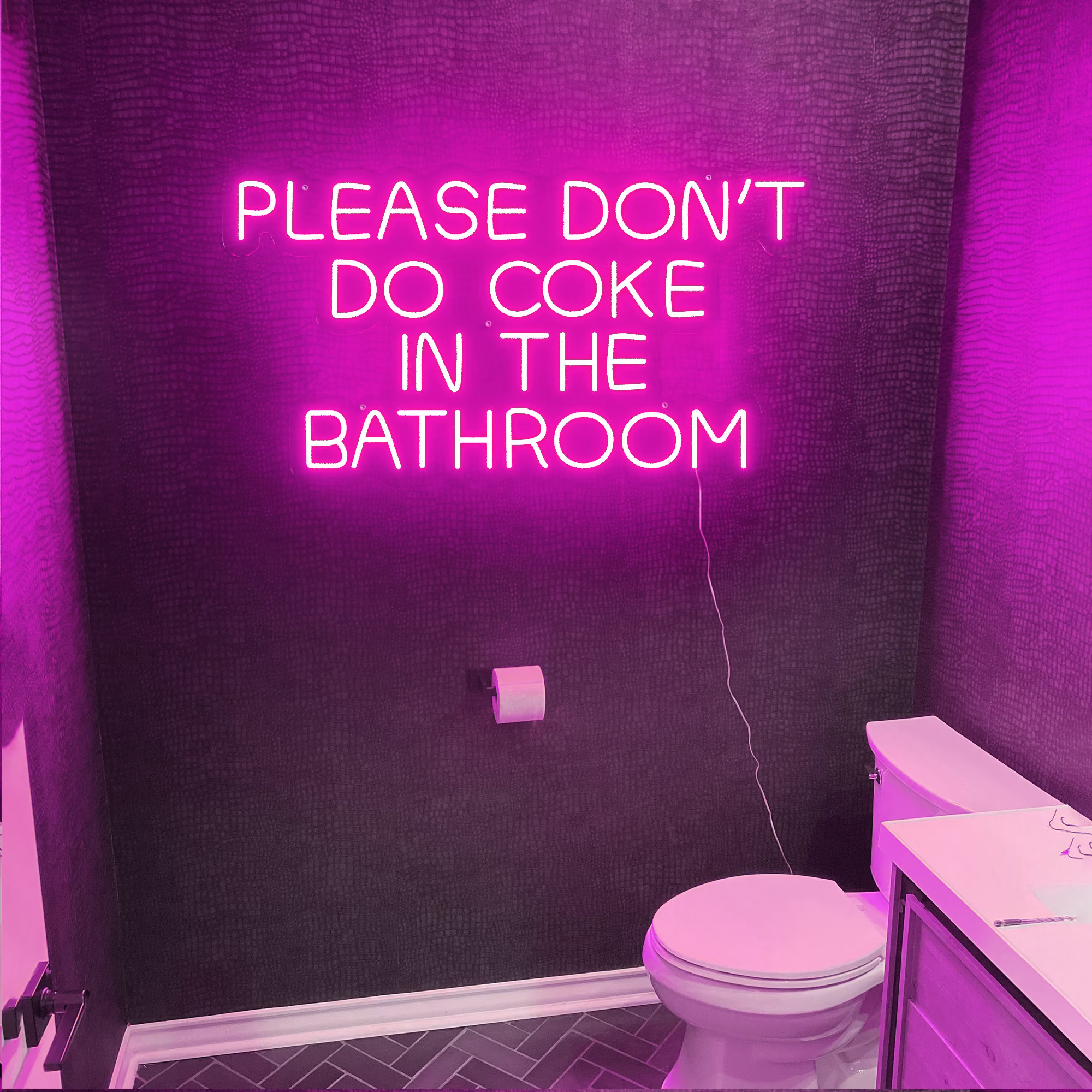 Please Don't Do Coke in The Bathroom Neon Sign Custom Home Decor Party Wall Art Interior Design Flex Led Light Cool Bar