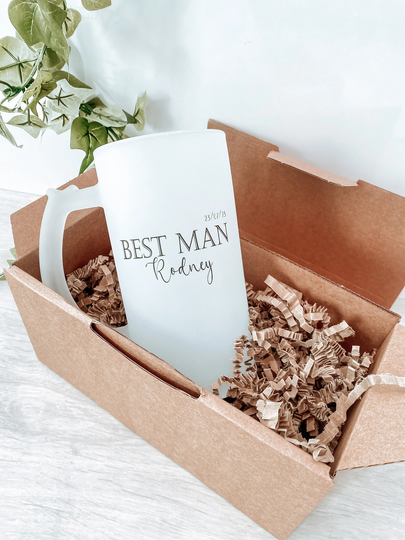 Best Man Beer Mug, Gift For Groomsmen & Father Of The Bride, Jug, Stein Wedding Gift, Personalised Wedding Gift Him