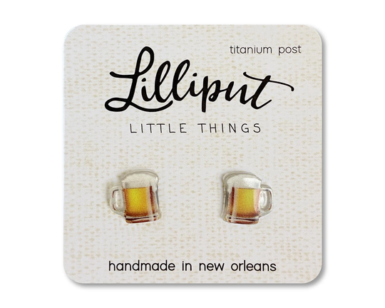 Beer Mug Earrings // St. Patricks Day St Pattys Love Lover Gift