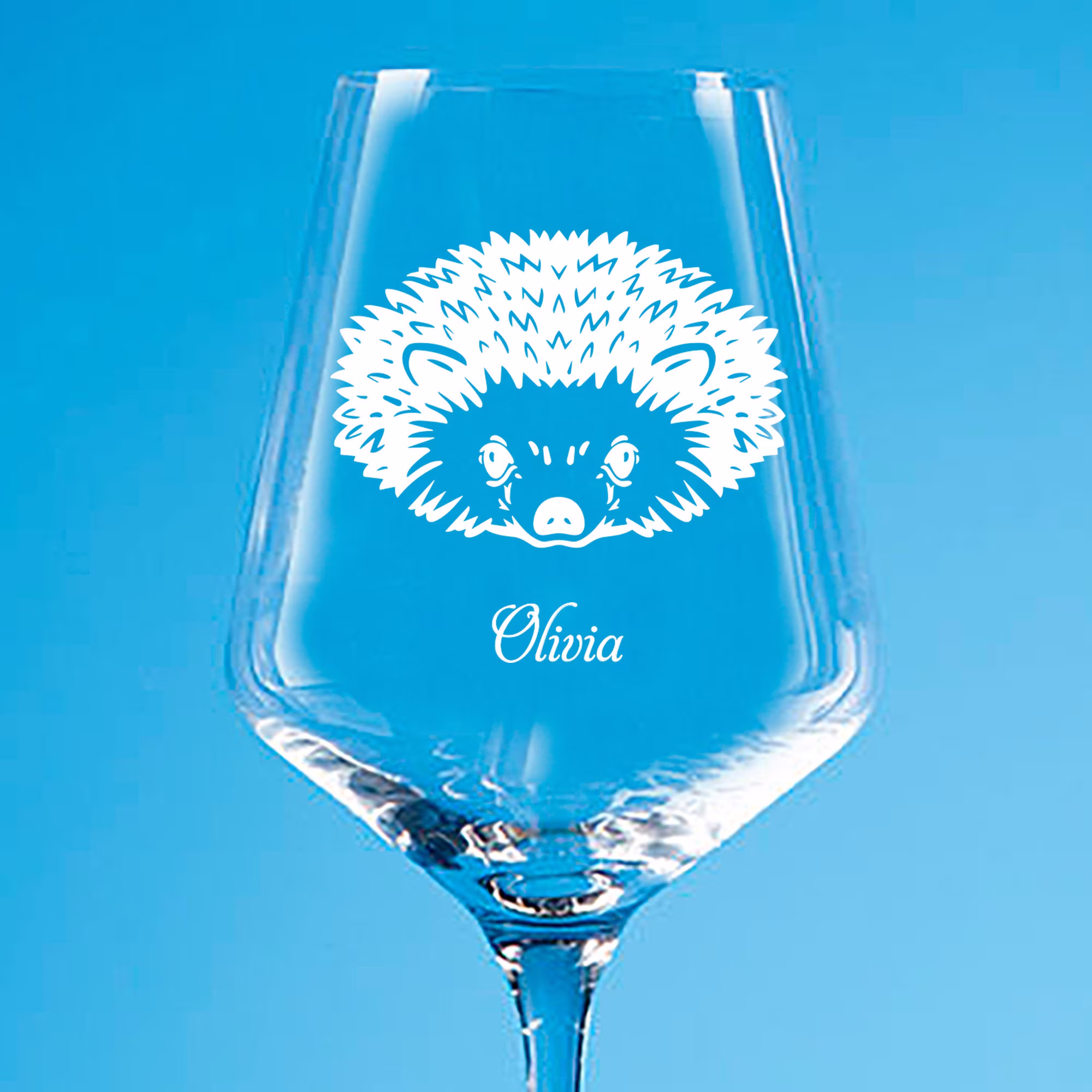 Personalised Hedgehog Wine Glass, Glass Gift, Whisky Engraved Beer Highball Gift