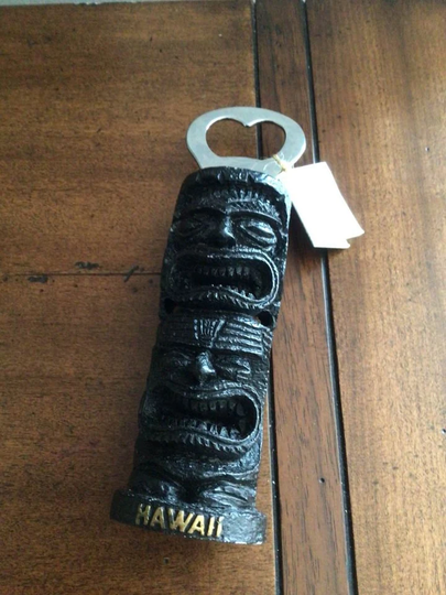 Vintage New Tiki Poly Art Lava Beer Bottle Opener Hand Made Hawaii
