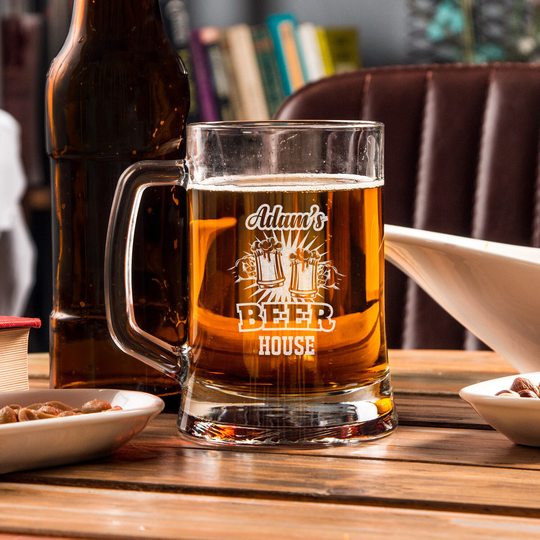 Gifts For Beer Lover Personalized Mug As Him. Custom Glass Boyfriend Gift. Craft Valentines Day Gift