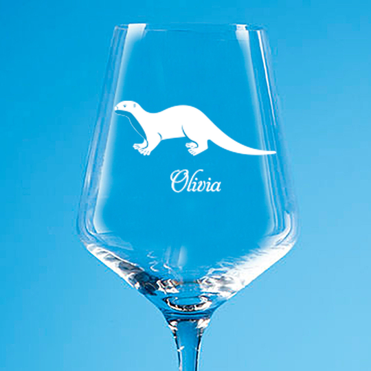 Personalised Otter Wine Glass, Glass Gift, Whisky Engraved Beer Highbal Birthday Gift