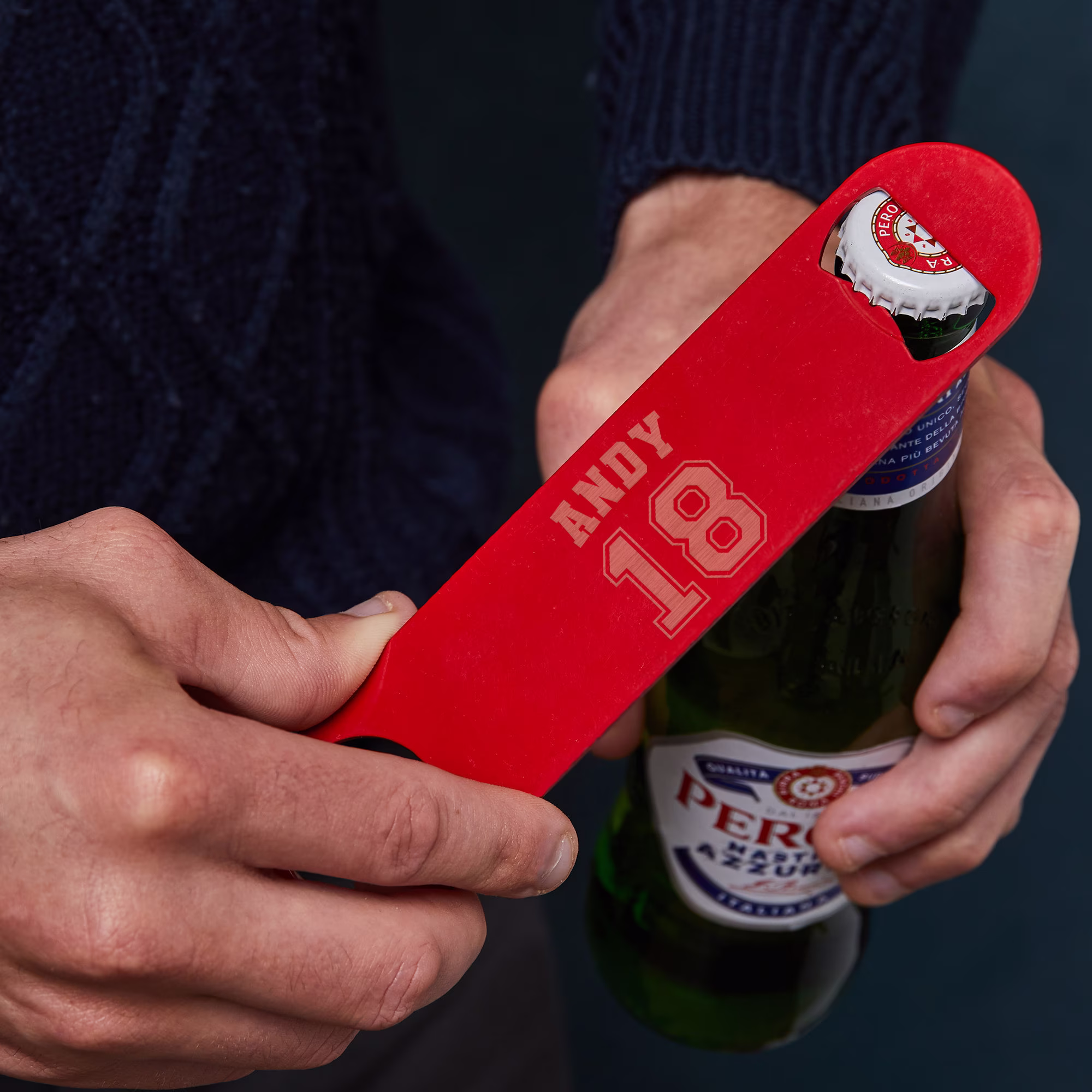 Personalised Metal Bottle Opener - Custom Bar Blade Personalized Birthday Gifts For Men Him Boyfriend Engraved Sports Beer