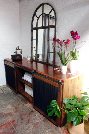 Kristen Patinated Copper Topped Bathroom Unit