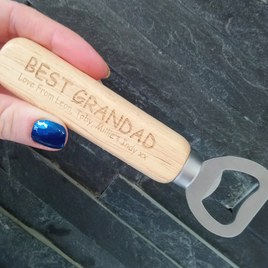 Personalised Engraved Best Grandad Beer Bottle Opener Gramps Granpa Gift Present
