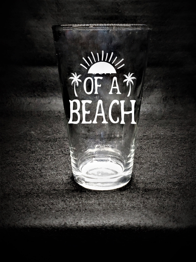 Sun Of A Beach Funny Sarcastic Vacation Etched Shot Glass, Whiskey Stemless Wine Pint & Beer Mug