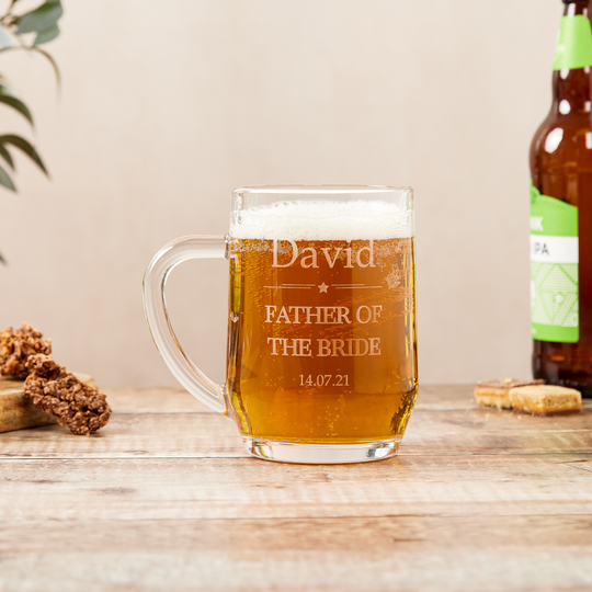 Personalised Father Of The Bride Beer Glass