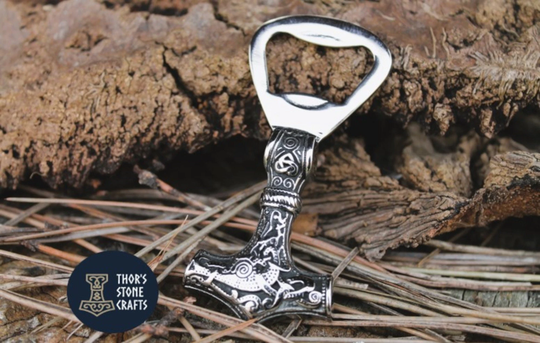 Viking Mjolnir Thor's Hammer Bottle Opener Drinking Skal Norse Celtic Odin Thor Gift