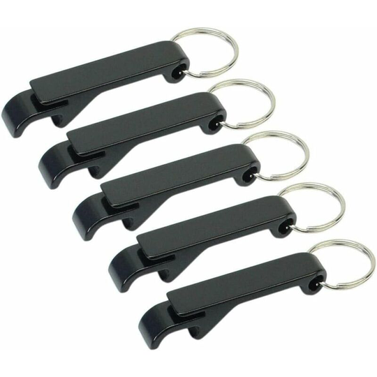 Set of 5 Black Keychain Beer Bottle Opener/Pocket Keychain Small Bar Claw Drink Keychain