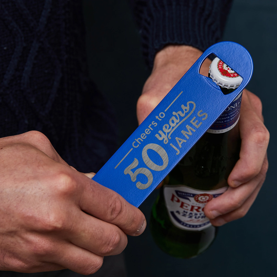 Personalised Metal Bottle Opener - Engraved Bar Blade Personalized Milestone Birthday Gifts For Men Him Beer Home Accessories
