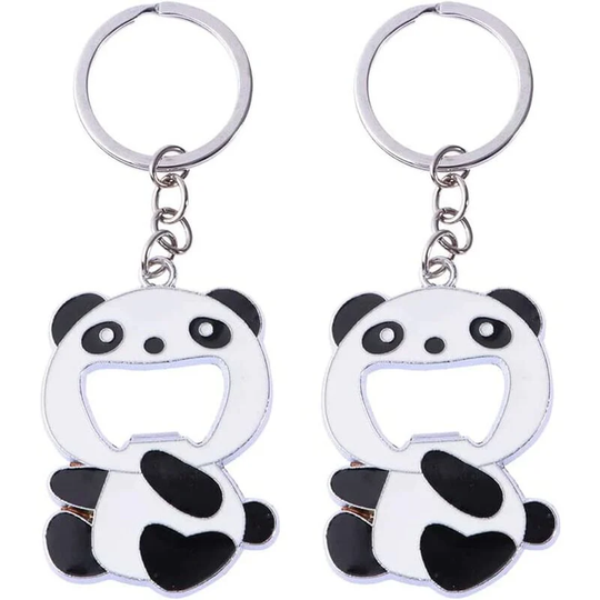 Panda Metal Keychain - Cute Panda Keyring, Portable Beer Bottle Opener 2pcs-betterlife
