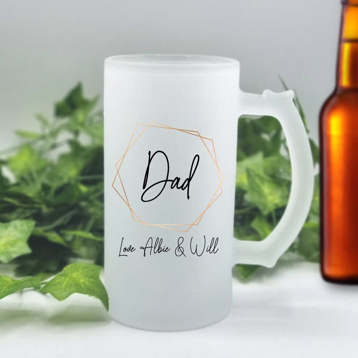 Personalised Fathers Birthday Tankard, Beer Stein, Glass Perfect For First Christmas Day, Christmas Gifts, Gift's Dad, Grandad