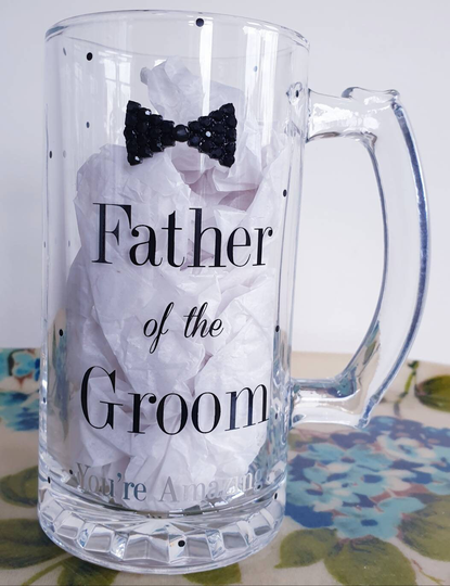 Groomsmen Glass Tankard - Best Man, Father Of The Bride, Usher Tankards Thank You Gifts For