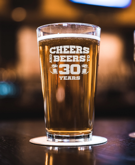 Cheers & Beers To 30 Years Beer Pint - 30Th Birthday Gift Anniversary