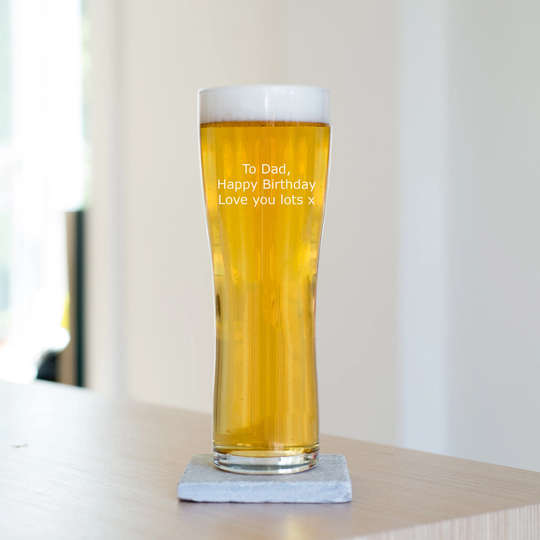 Special Message Pint Beer Glass, Personalized Father's Day Gift, Engraved Glass
