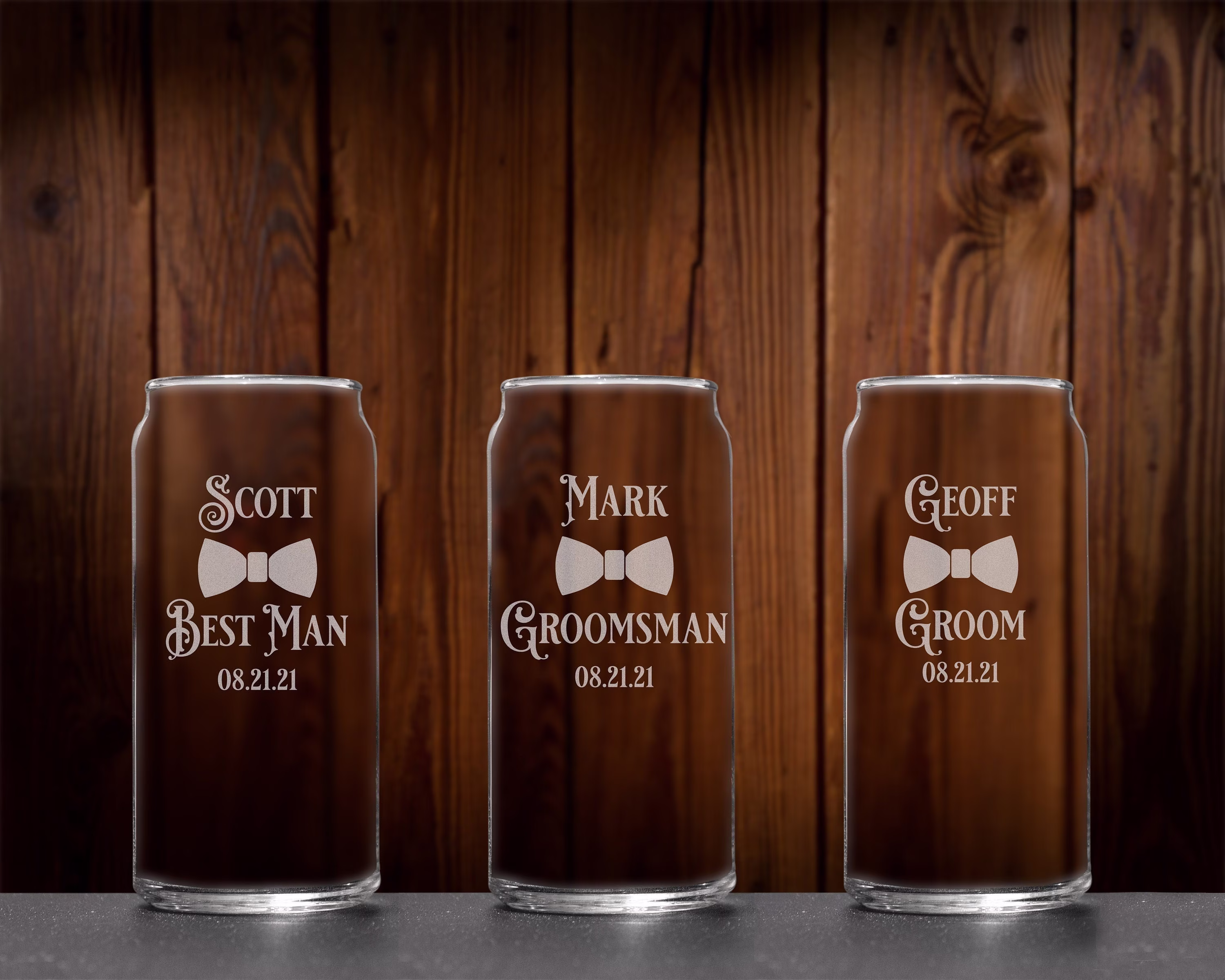 Personalized Beer Can Glasses, Custom Etched Pint Glasses , Wedding Party Groomsman Gifts, Gifts For Best Man