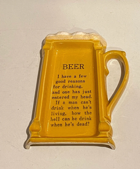 Beer Mug Shaped Ceramic Ashtray // Vintage Man Cave