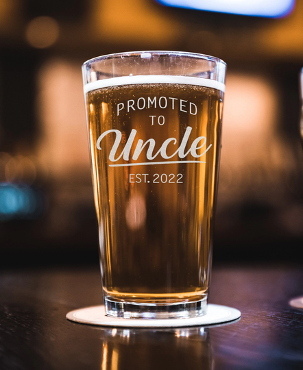Promoted To Uncle Est 2022 Great Pregnancy Announcement Gift Beer Pint - Be New Uncles