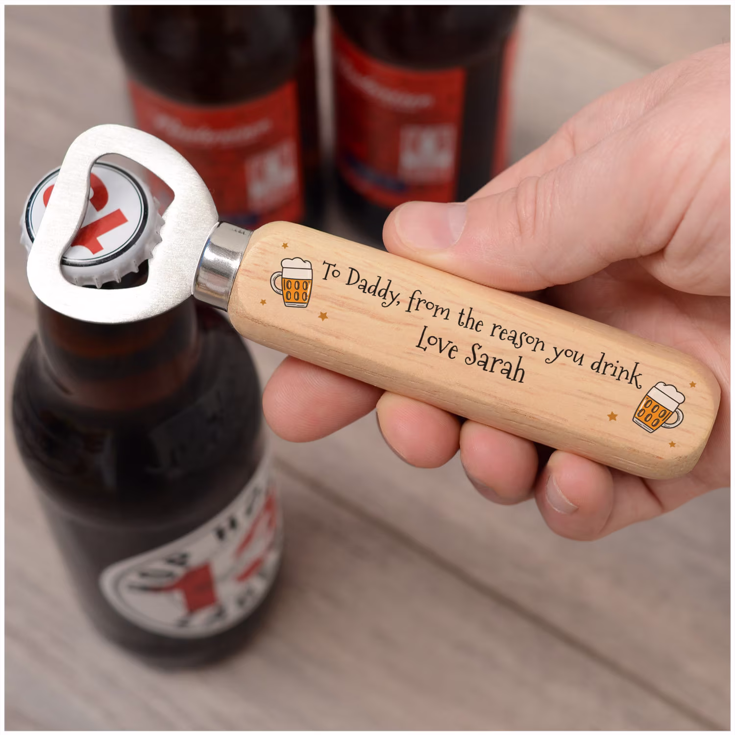 From The Reason You Drink, Funny Christmas Gifts For Dad, Personalised Daddy Grandad Stepdad Bottle Opener, Stocking Filler Grandpa