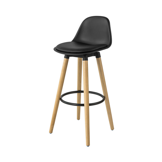 Kitchen Breakfast Barstool, Cool Bar Stool with pu Leather Padded Seat & Beech Wood Legs,FST70-SCH - Sobuy