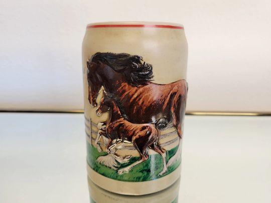 Anheuser-Busch World Famous Clydesdales Mug/Budweiser Clydesdale Mare & Foal Beer Vintagesouthwest