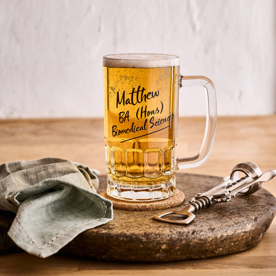 Personalised Graduation Beer Glass