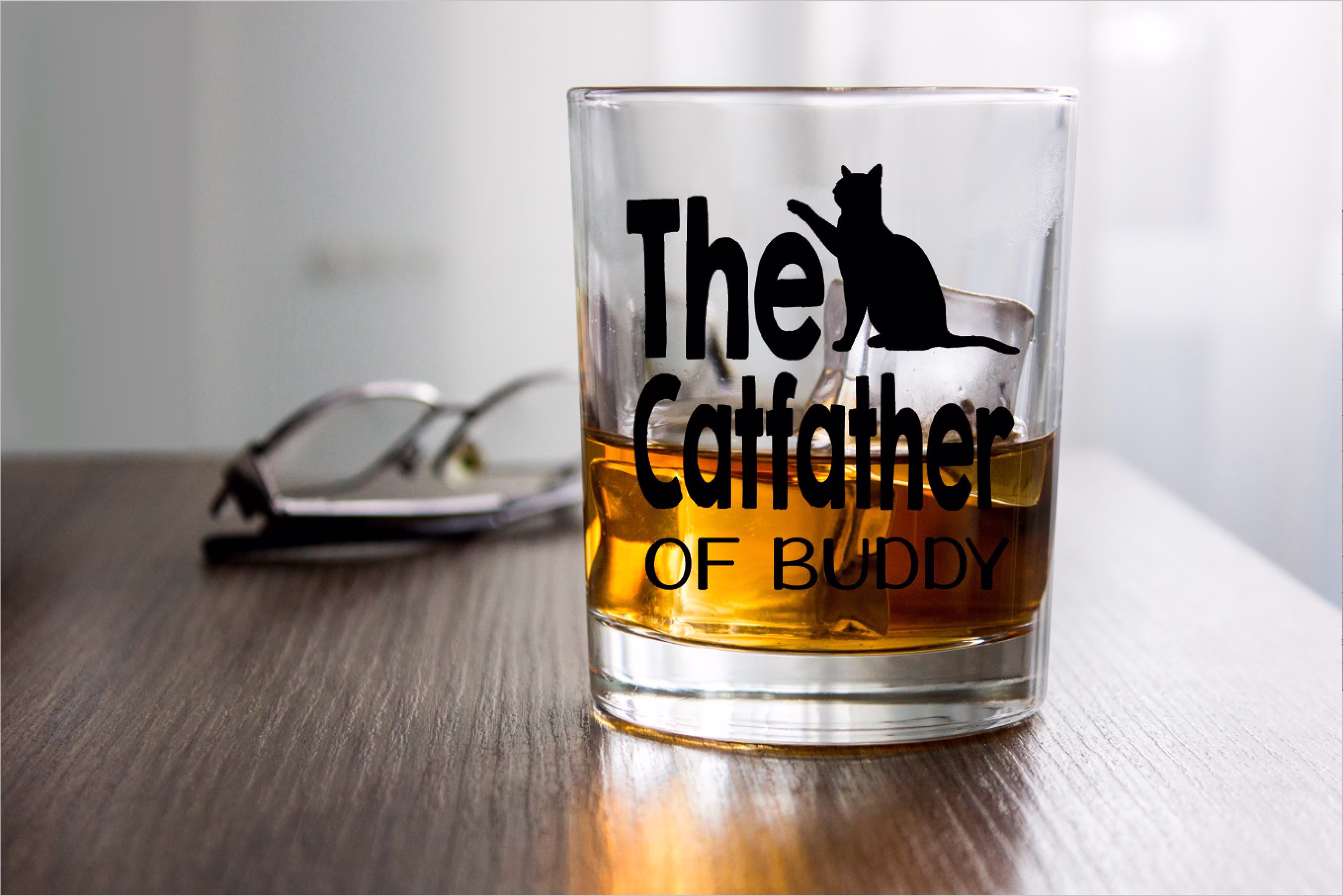 Cat Dad Gift, Whisky Glass, New Dad, Personalized Lover Gifts, Daddy, Birthday Gift For Daddy