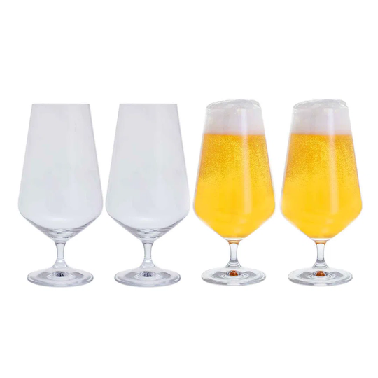 4 Piece 550 ml Lead Free Crystal Lager Glass Set