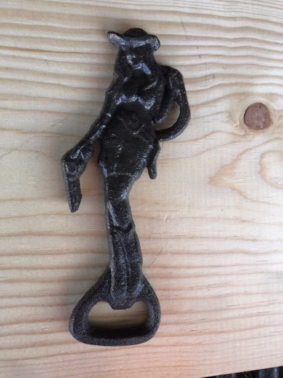 Cowgirl Bottle Opener, Beer Handheld Western, Wedding Gift, Favors, Bridesmaid Gifts, Home Bar