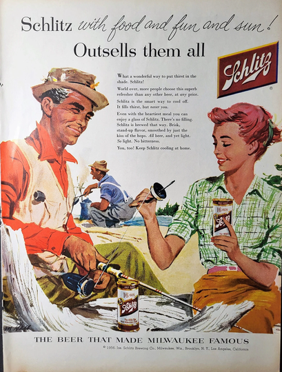 Schlitz Beer Ads~Your Choice ~ 1940's - 1950's Vintage Advertisements