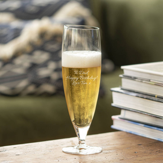 Slanted Crystal Personalised Message Beer Glass